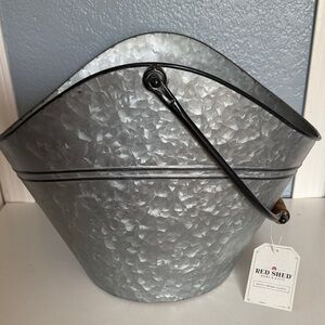 Red Shed Metal Bucket Decoration